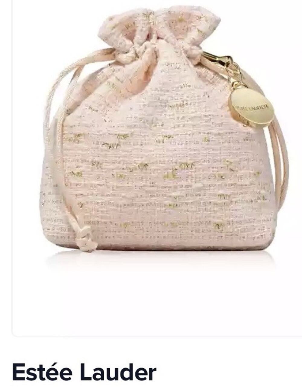 Estée Lauder Pink And Gold Glimmer Fragrance Cinch Pouch Just Launched New